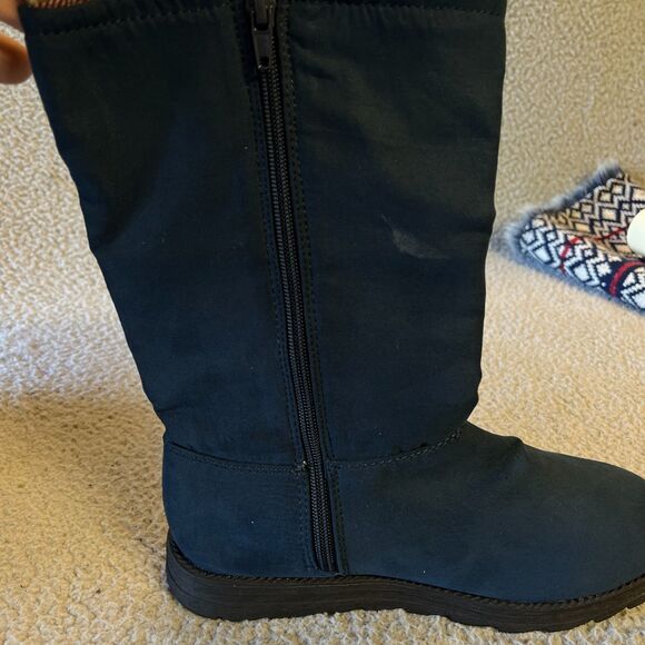 Muk Luks  Mid-Calf Boots Womens 7 Blue Fair Isle Reversible Sleeves To Fur - Picture 7 of 16